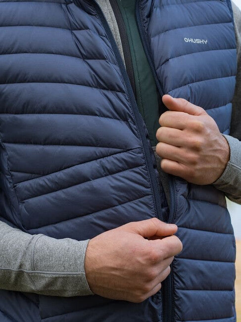Husky Dresles Men's Down Vest, Dark Blue