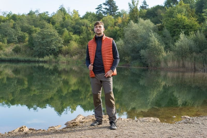 HUSKY Dresles хартиена елек мъжки, тъмносив зелен
