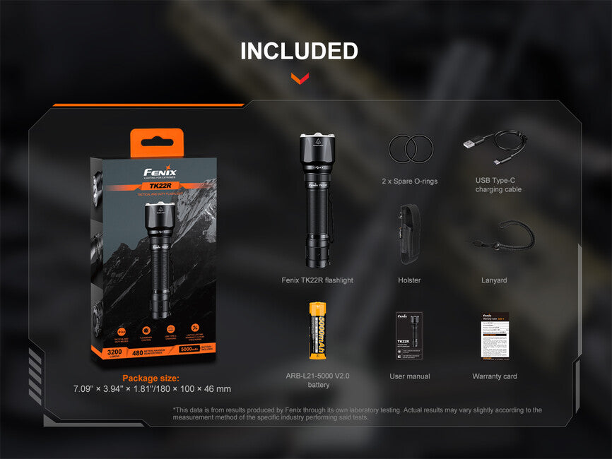 Fenix TK22R презареждащ се тактически фенер