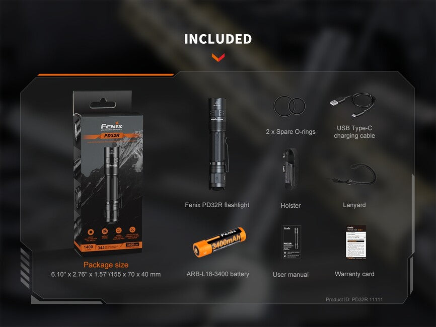 Fenix PD32R перезареждащ се фенер