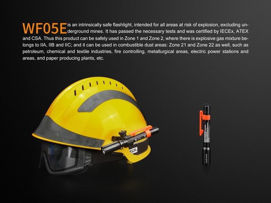 Fenix WF05E професионален фенер, Fenix WF05E светлина