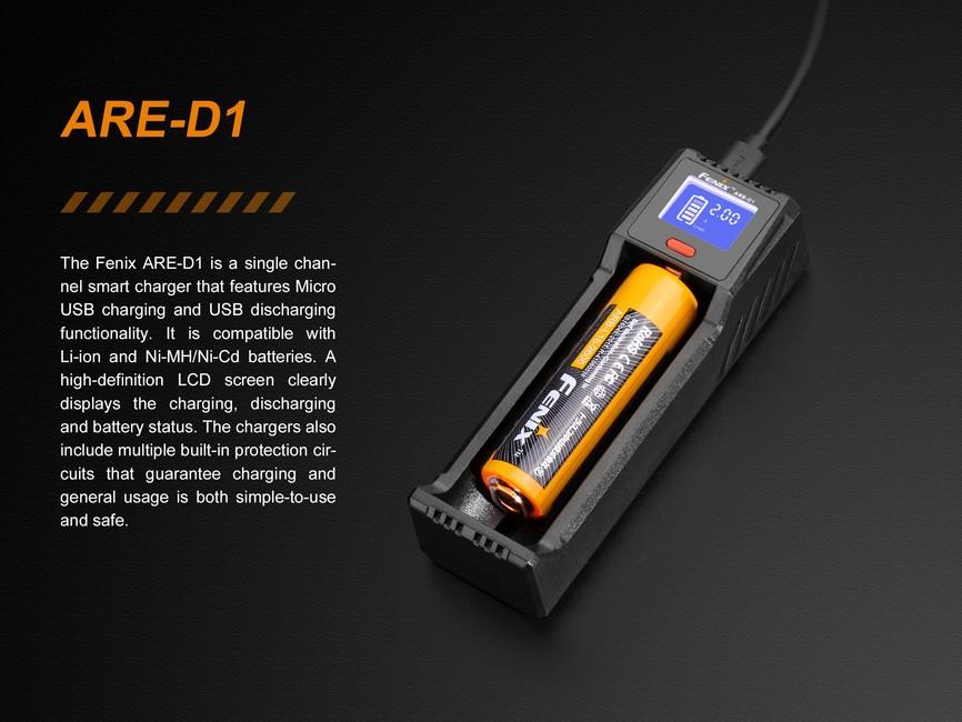 Fenix ARE-D1 USB зарядно устройство Li-ion, NiMH