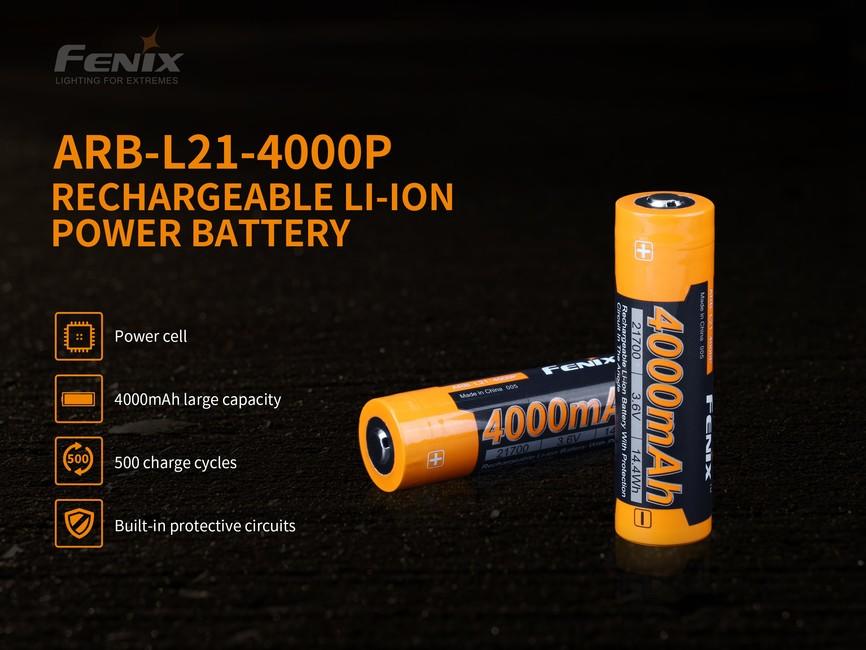 Fenix 21700 акумулаторна батерия Li-Ion, 4000 mAh