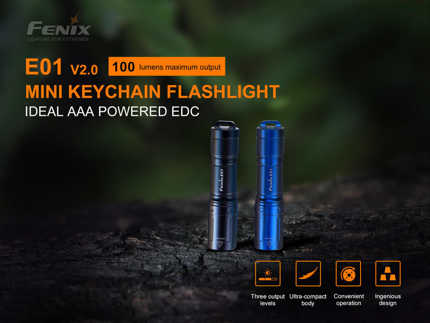 Fenix E01 V2.0 мини фенер