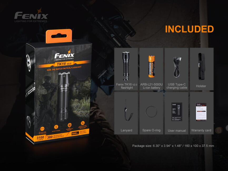 Fenix TK16 V2.0 фенер, черен