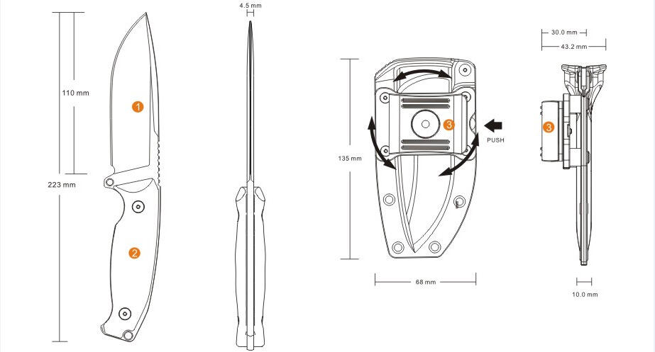 Ruike Jager F118 нож с фиксирано острие, зелен