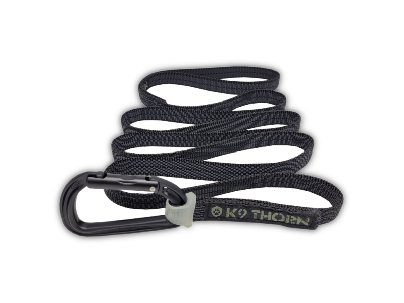 K9 Thorn противоскользащ повод с карабина Petzl, черен, XL