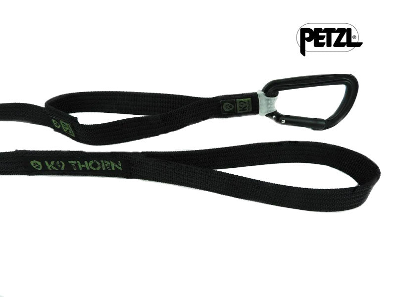 K9 Thorn водило с двойна дръжка и карабина Petzl, черно, XL