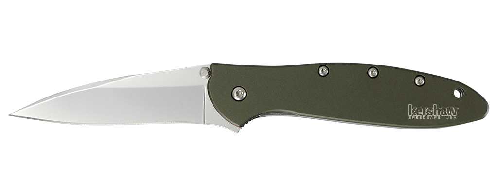 Kershaw Leek джобен нож 7,6 см, маслинено зелен, алуминий