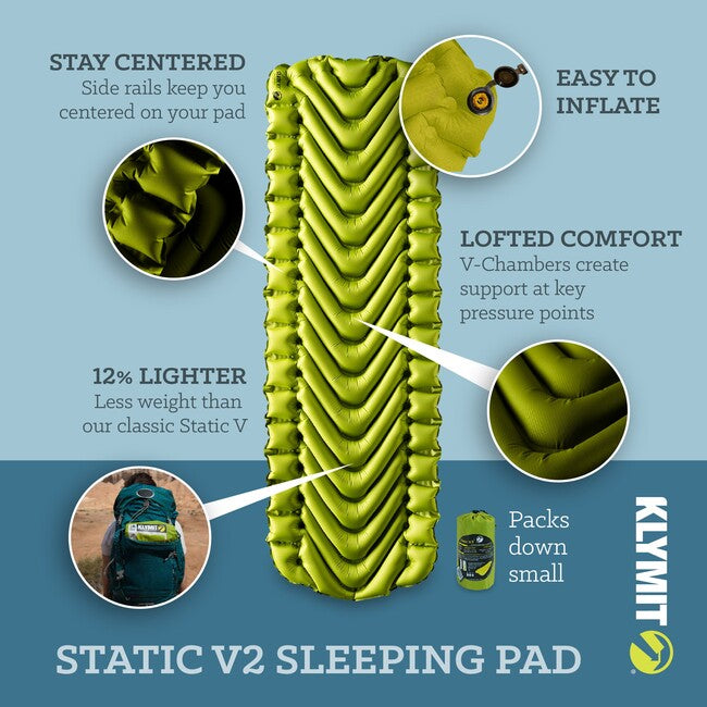 Klymit Static V2 самонадувна мат, зелена