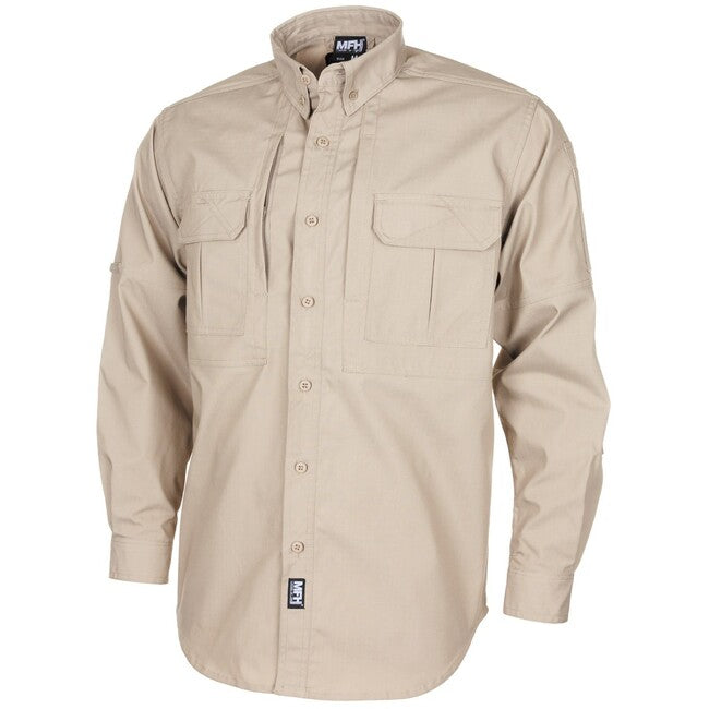 MFH Professional Attack Long Sleeve T-Shirt, Teflon Coated, Khaki