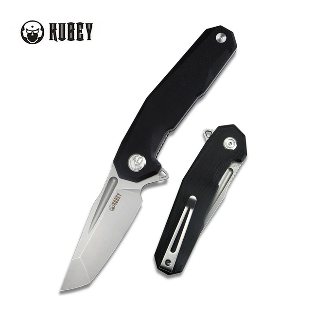 KUBEY Carve джобен нож стомана AUS 10, черен