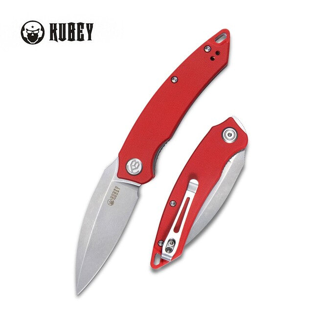 KUBEY Leaf джобен нож червено G10