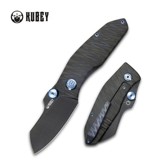 KUBEY Monsterdog сгъваем нож черно/пламък Titanium черен