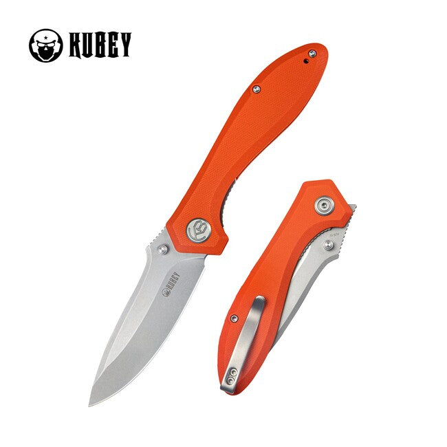 KUBEY Ruckus закопчаващ нож оранжево G10