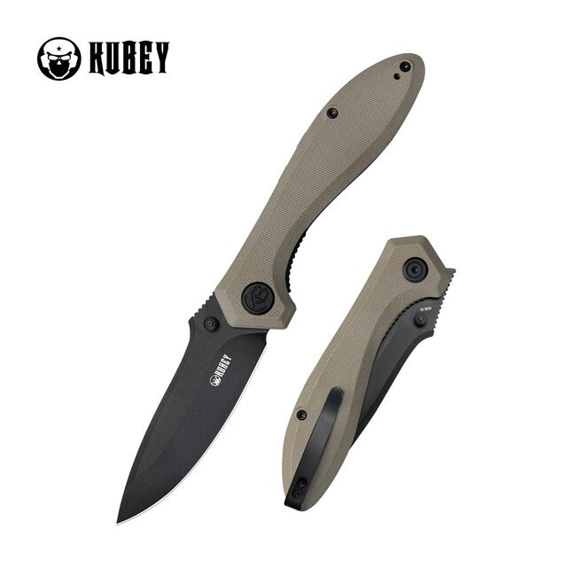 KUBEY Ruckus сгъваем нож тан & черно