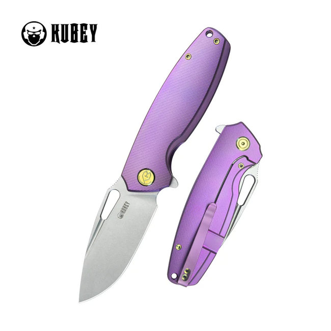 KUBEY Tityus джобен нож лилаво Contoured Titanium