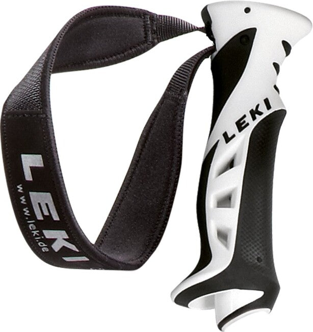 LEKI Дръжка PAS-V2 с каишка LSS-N Soft 18 mm, бяла/черна