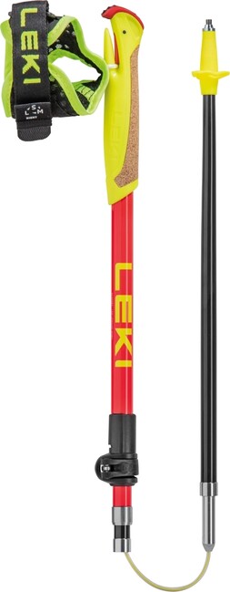 LEKI Ultratrail FX Junior палки за трейл бягане, природен въглероден-светлочервен-неонов жълт, 95 - 110 см