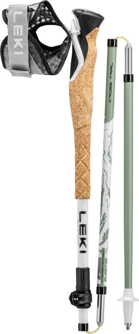 LEKI Cross Trail FX Superlite туристически пръти, бяла-envy зелена-черна, 110 - 130 cm