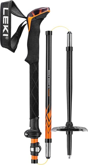 LEKI Sherpa FX Carbon Strong планински щеки, оранжева-денимова синя, 120 - 140 см
