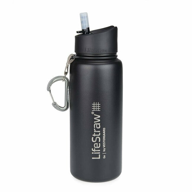 Lifestraw Go филтрираща бутилка Stainless Steel 700ml, черна