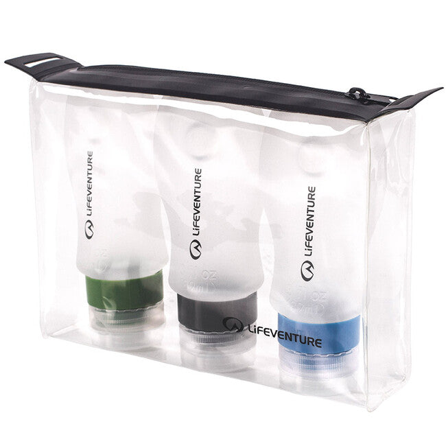 Lifeventure Silicon Bottle Set пътни бутилки за пътуване със самолет 3 × 89 ml