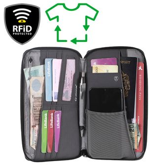 Lifeventure Пътен калъф за документи със защита RFiD, сив