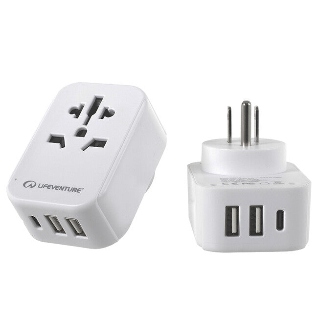 Lifeventure туристически адаптер с USB и USB-C