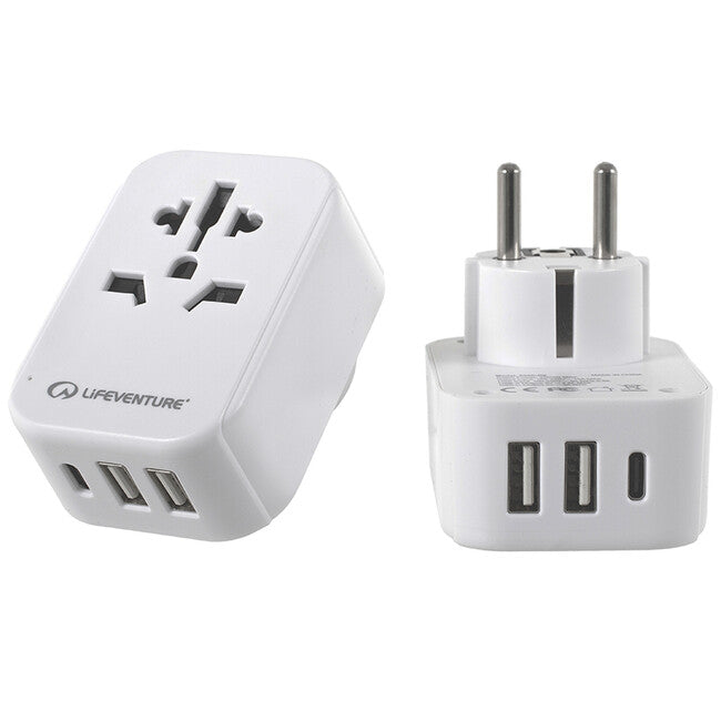 Lifeventure пътен адаптер с USB и USB-C