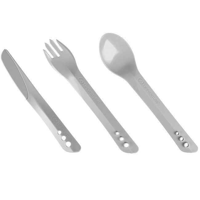 Lifeventure Ellipse Cutlery Set прибори пластмасови, светлосива