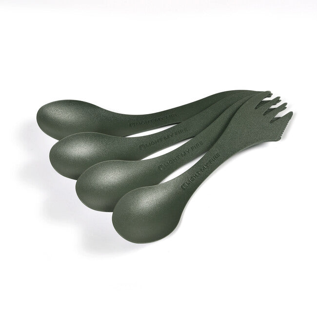 LIGHT MY FIRE Spork оригинален многофункционална лъжица 4 бр., зелена
