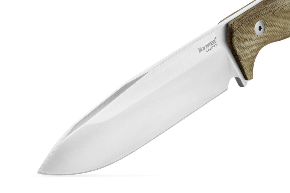 Lionsteel T6 дълга кама с дръжка от микарта CVG CPM 3V, зелено платно
