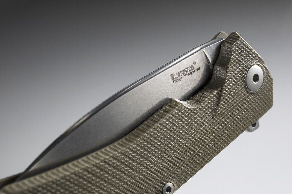 Lionsteel KUR джобен нож, много здрав, острие Sleipner, GR
