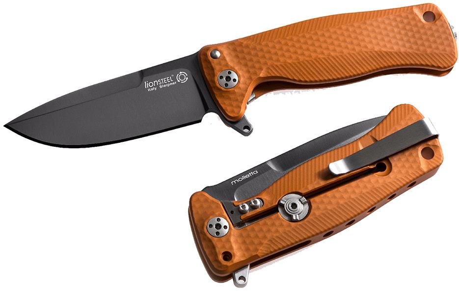 Lionsteel SR22A OB много здрав джобен нож, острие от стомана Sleipner