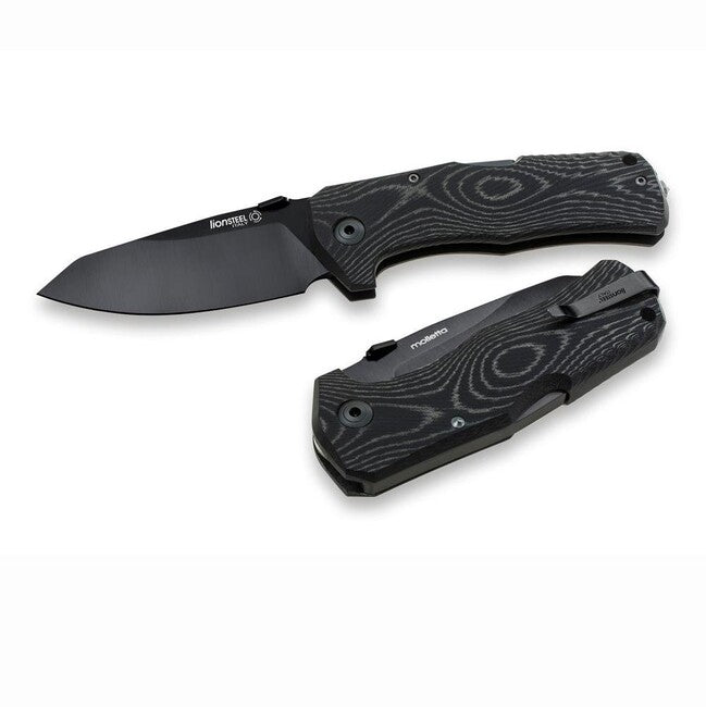 Lionsteel TM1 MB много здрав джобен нож с черна острие