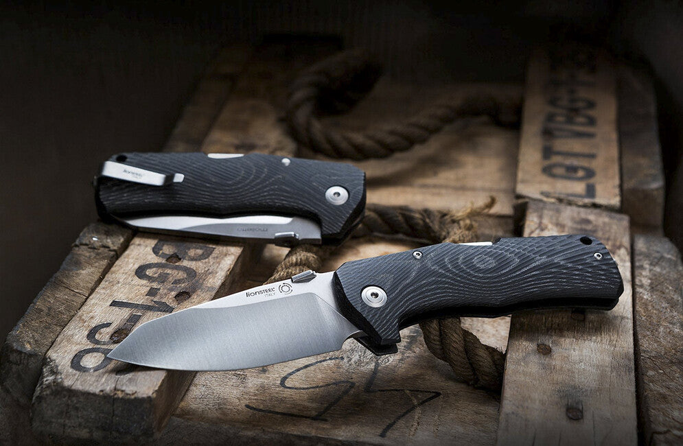 Lionsteel TM1 много устойчив джобен нож с дръжка от микарта, MS
