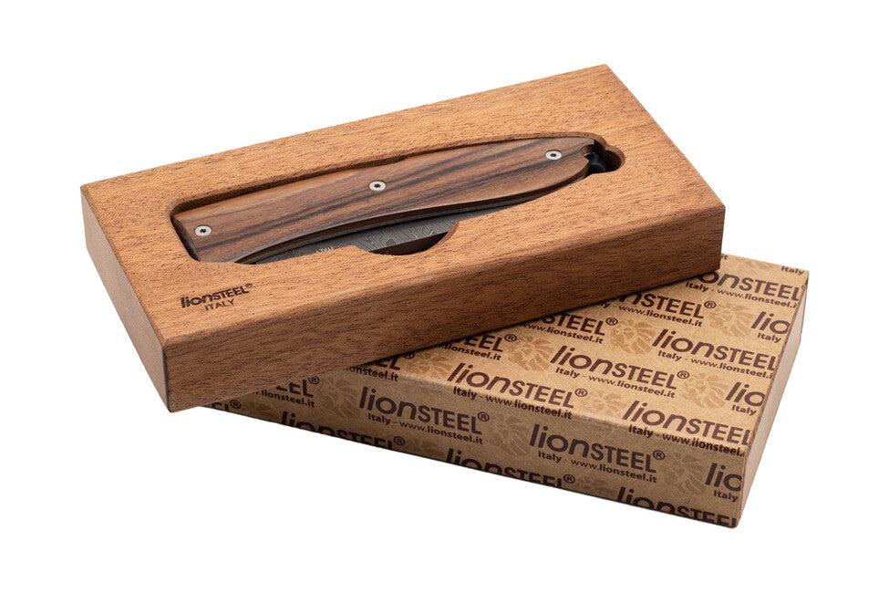 Lionsteel Opera джобен нож с острие от дамаскинска стомана 8800D-ST