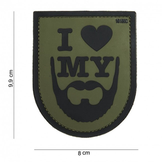 WARAGOD нашивка PVC "I обичам my beard"