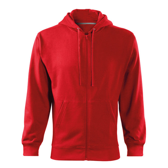 Malfini Trendy Zipper суитшърт с цип мъжки 300g/m2, червена