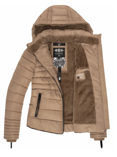 Marikoo Amber дамско зимно яке с качулка, taupe