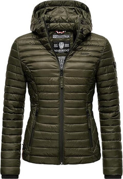 Marikoo Samtpfote women's transitional jacket with hood, olive