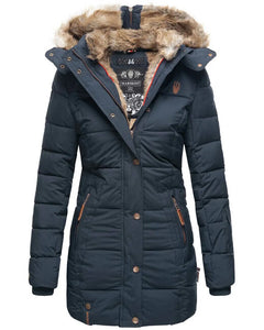 Marikoo LIEBLINGS JACKE women's winter hooded jacket, Navy