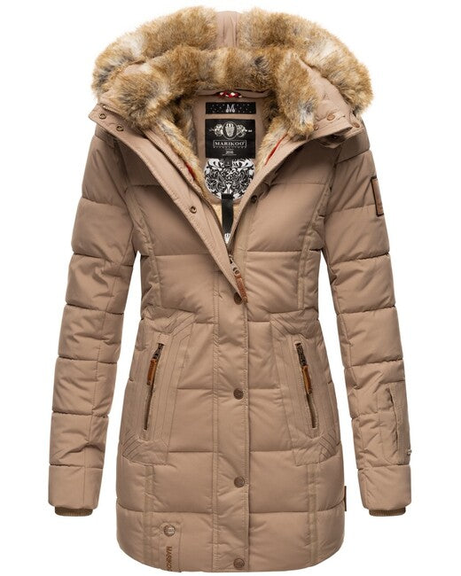 Marikoo LIEBLINGS JACKE дамско зимно яке с качулка, Taupe