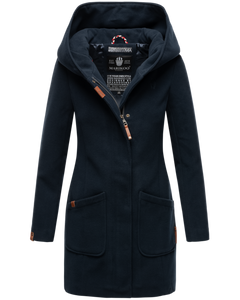 Marikoo MAIKOO дамско зимно палто с качулка, Dark navy