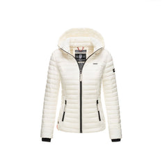 Marikoo Samtpfote women's transitional jacket with hood, white