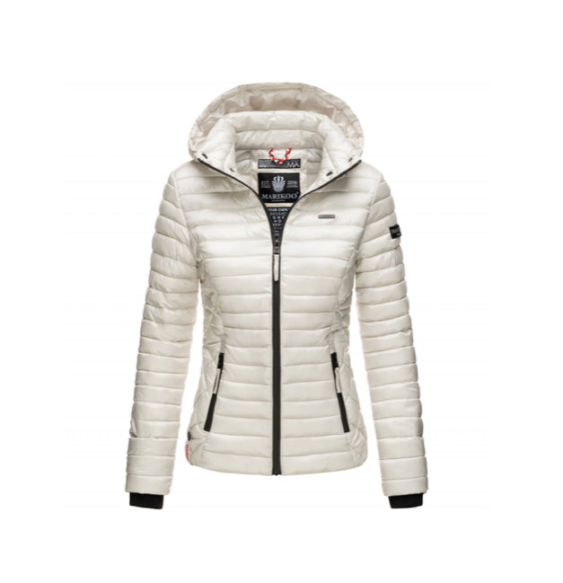 Marikoo Samtpfote women's transitional jacket with hood, silver