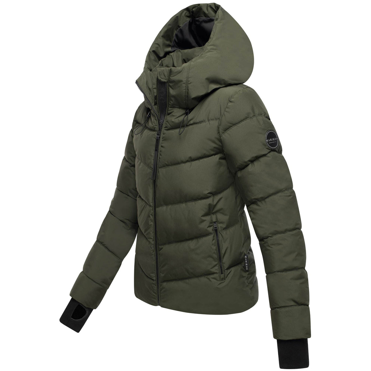 Marikoo Yukanii XVI dámska zimná bunda s kapucňou, Dark olive