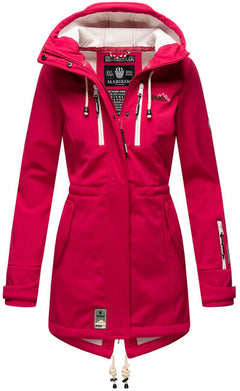Marikoo ZIMTZICKE women's winter softshell jacket with hood, fuchsia