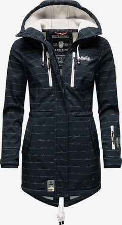 Marikoo ZIMTZICKE P women's winter softshell jacket with hood, Navy